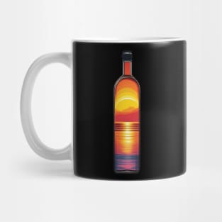 "Dusk Mirage: Glass Bottles Reflecting the Evening Glow" Mug